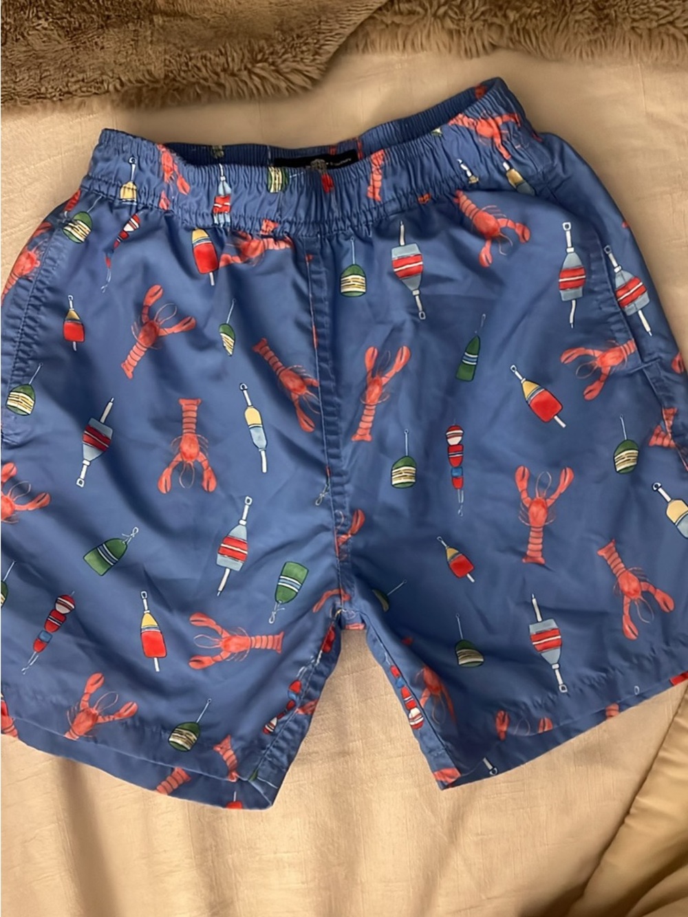 Brown Bowen & Co. Lobster Print Swim Trunks
